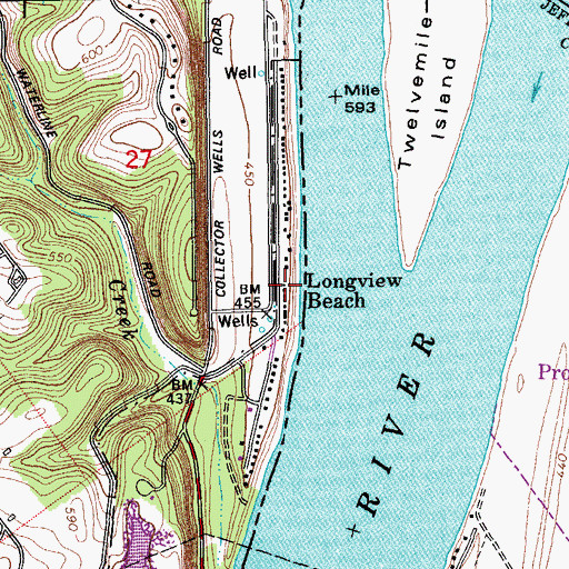 Topographic Map of Longview Beach, IN