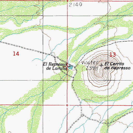 Topographic Map of El Represso de Lamita, AZ
