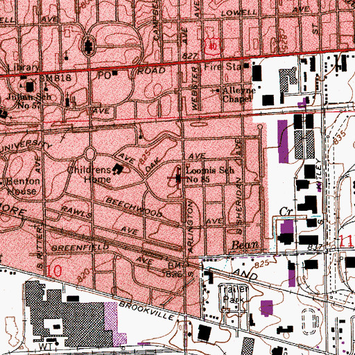 Topographic Map of George B Loomis Elementary School, IN