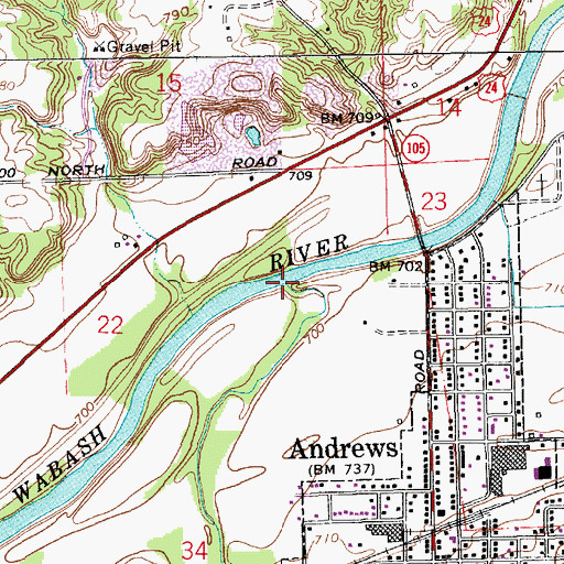 Topographic Map of Loon Creek, IN