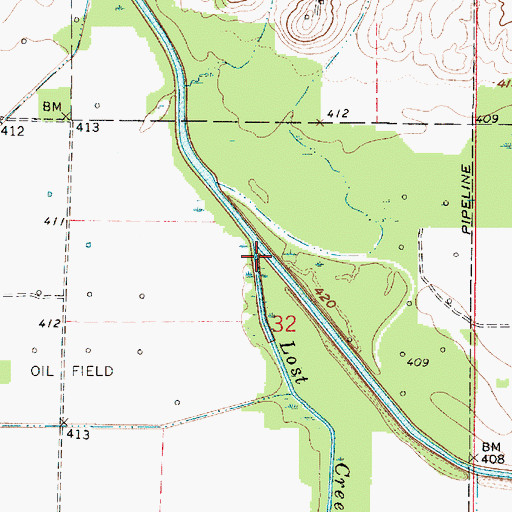 Topographic Map of Lost Creek, IN