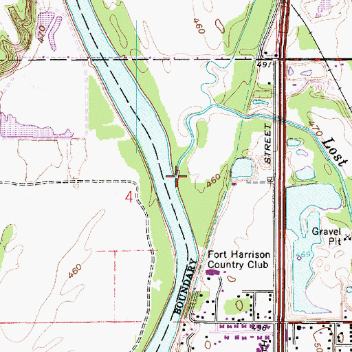 Topographic Map of Lost Creek, IN