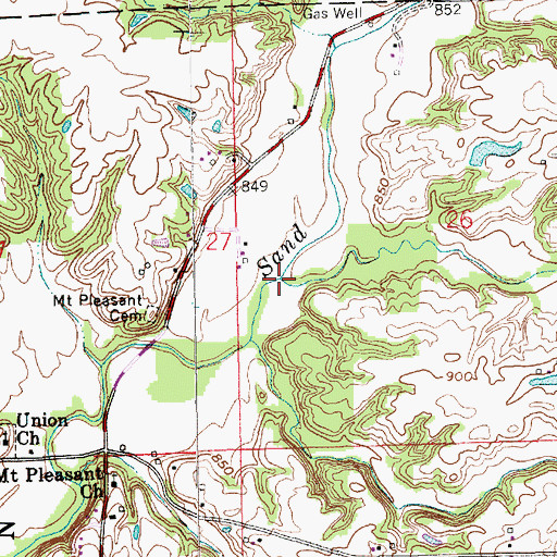 Topographic Map of Lost Fork, IN
