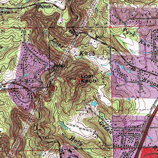 Topographic Map of Lost Knob, IN
