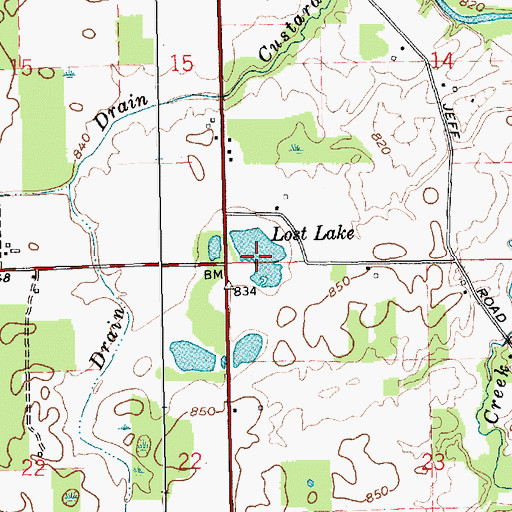 Topographic Map of Lost Lake, IN