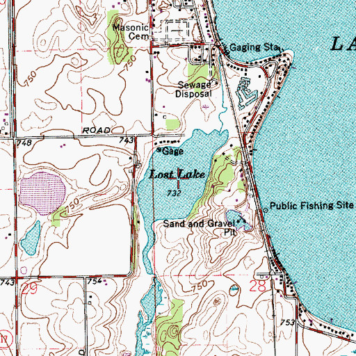 Topographic Map of Lost Lake, IN