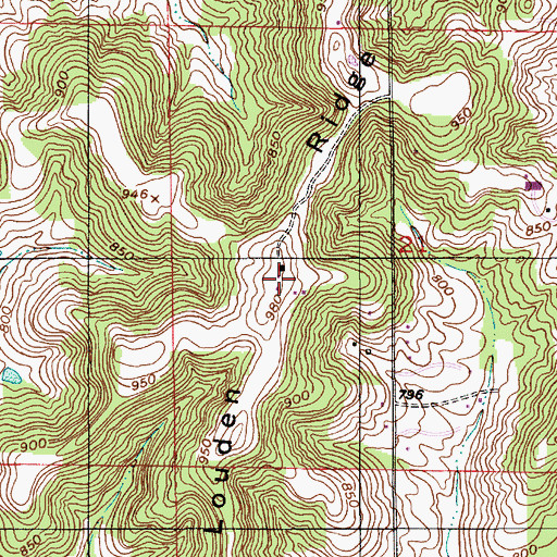 Topographic Map of Louden Ridge, IN