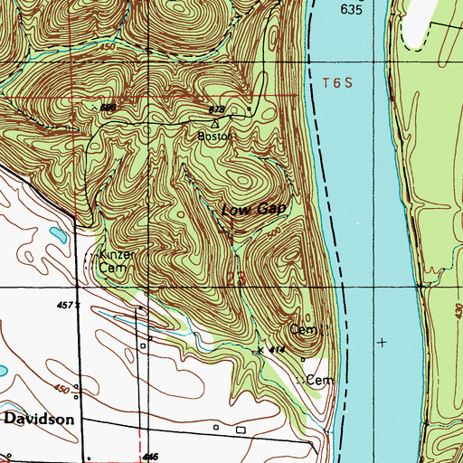 Topographic Map of Low Gap, IN