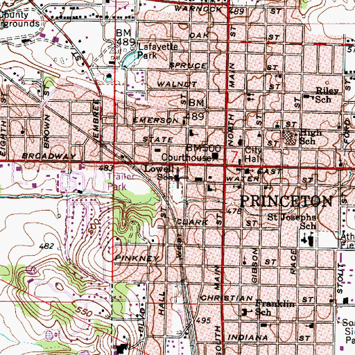 Topographic Map of Lowell Elementary School, IN