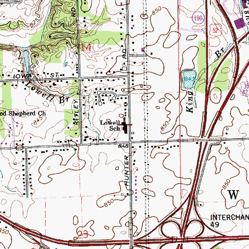 Topographic Map of Lowell Elementary School, IN