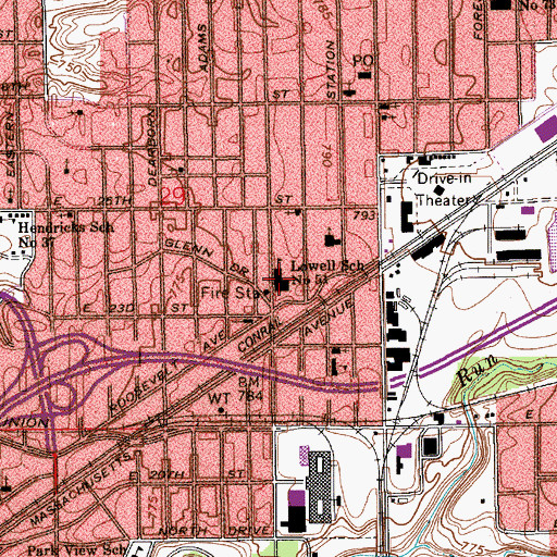 Topographic Map of Lowell School Number 51, IN