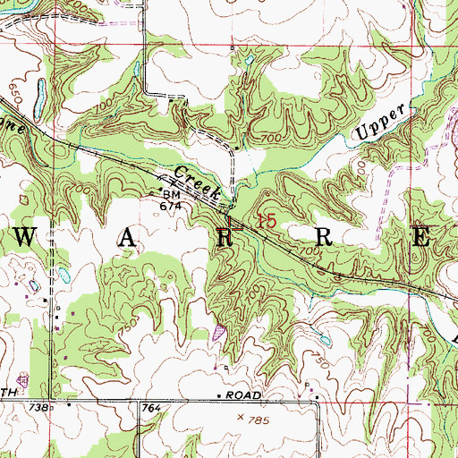 Topographic Map of Lower Limestone Creek, IN