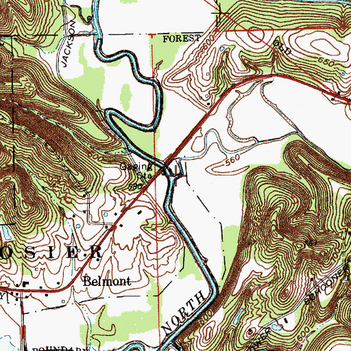 Topographic Map of Lower Schooner Creek, IN