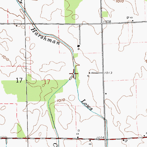 Topographic Map of Lows Branch, IN
