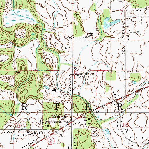 Topographic Map of Ludington Cemetery, IN