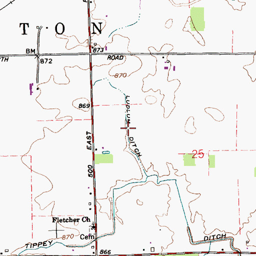 Topographic Map of Ludlum Ditch, IN