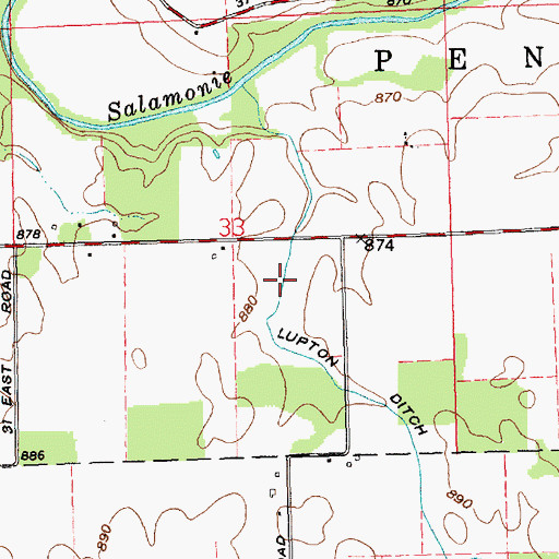 Topographic Map of Lupton Ditch, IN