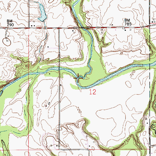 Topographic Map of Lye Creek, IN