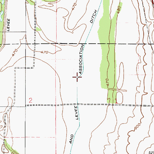 Topographic Map of Lyford Dike and Levee Association Ditch, IN