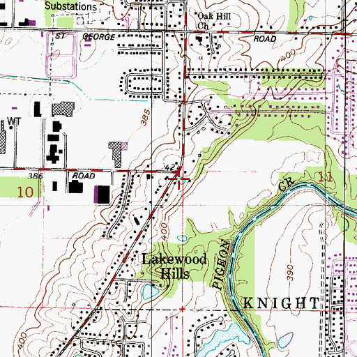 Topographic Map of Lynch School, IN