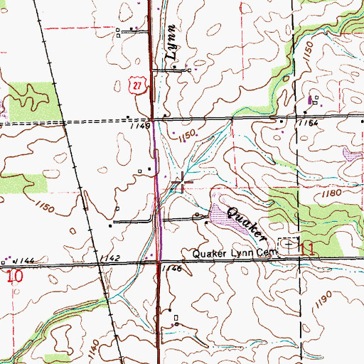 Topographic Map of Lynn River, IN