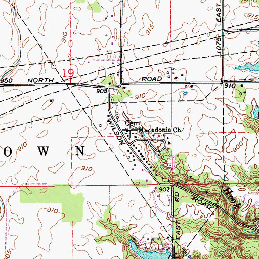 Topographic Map of Macedonia Church, IN