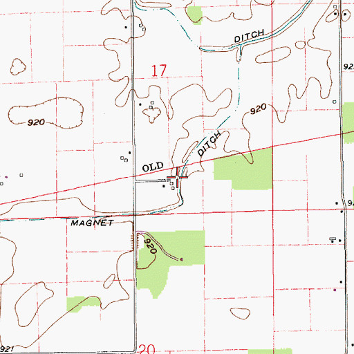 Topographic Map of Magnet Ditch, IN
