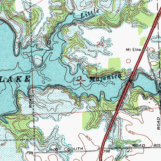 Topographic Map of Majenica Creek, IN
