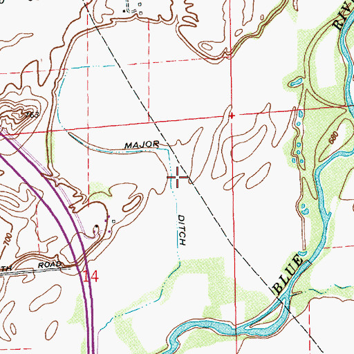 Topographic Map of Major Ditch, IN