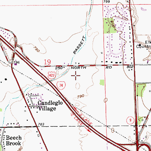 Topographic Map of Major Health Partners / Major Hospital, IN