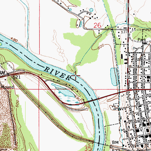 Topographic Map of Mallory Branch, IN