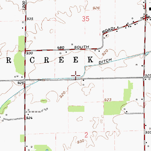 Topographic Map of Mallott Ditch, IN