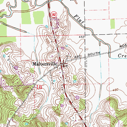 Topographic Map of Maltersville, IN