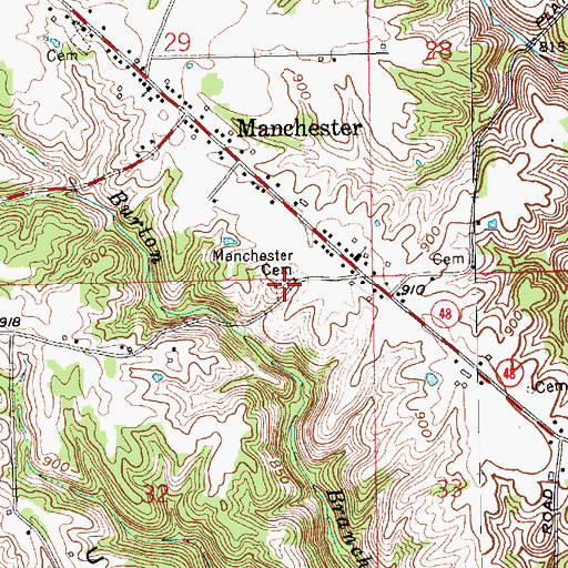 Topographic Map of Manchester Cemetery, IN