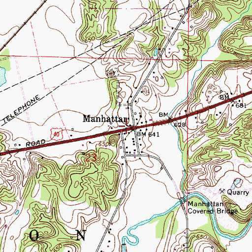 Topographic Map of Manhattan, IN