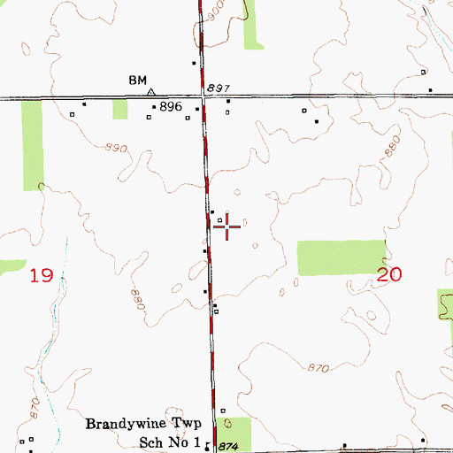 Topographic Map of Manlove Park, IN