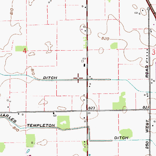 Topographic Map of Manson Kingery Ditch, IN