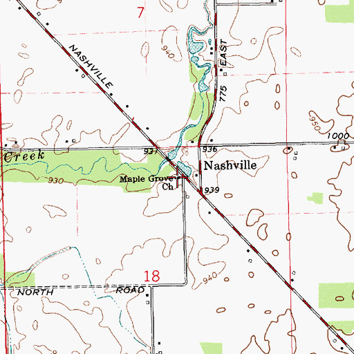 Topographic Map of Maple Grove Church, IN