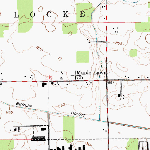 Topographic Map of Maple Lawn Church, IN