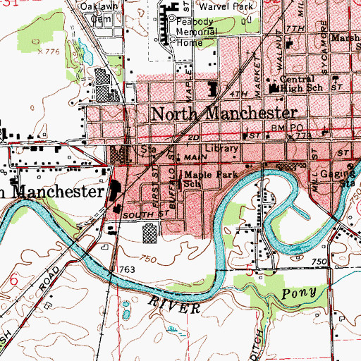 Topographic Map of Maple Park Elementary School, IN