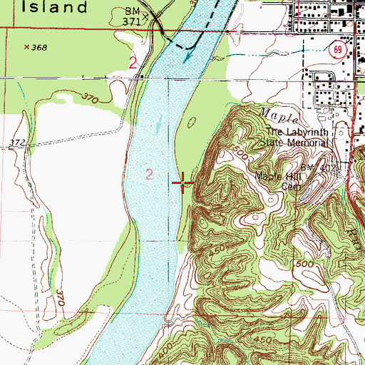 Topographic Map of Maple Run, IN