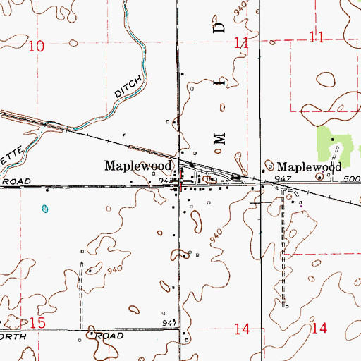 Topographic Map of Maplewood, IN