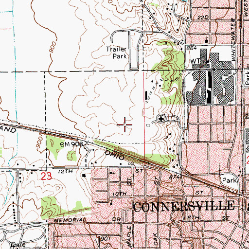 Topographic Map of Maplewood Elementary School, IN