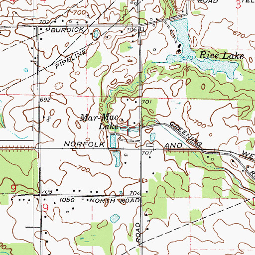 Topographic Map of Mar-Mac Lake, IN