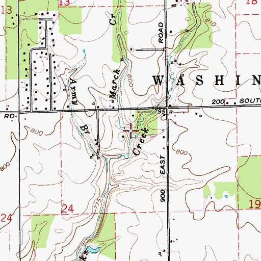 Topographic Map of March Creek, IN