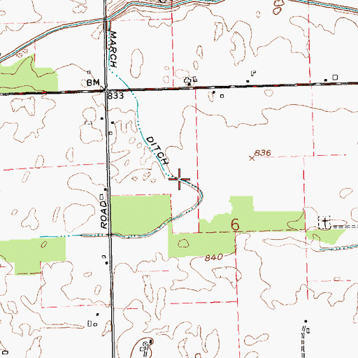 Topographic Map of March Ditch, IN