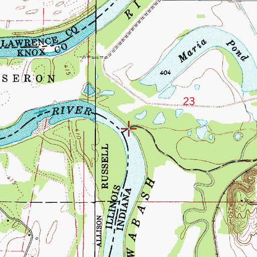 Topographic Map of Maria Creek, IN