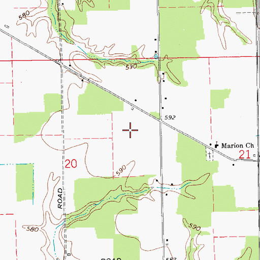 Topographic Map of Marion Church, IN