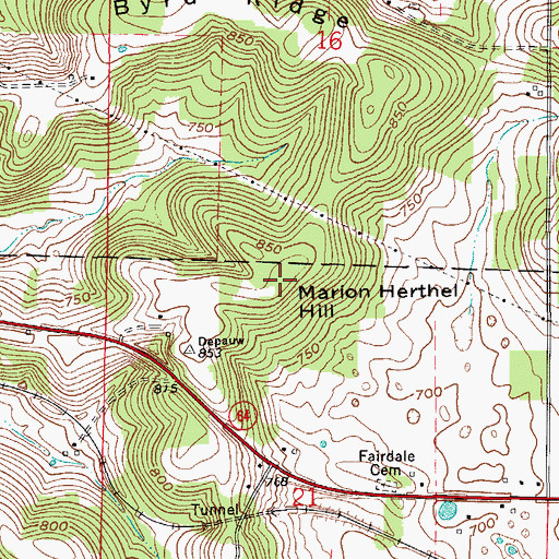 Topographic Map of Marion Herthel Hill, IN