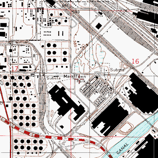 Topographic Map of Mark Town Park, IN